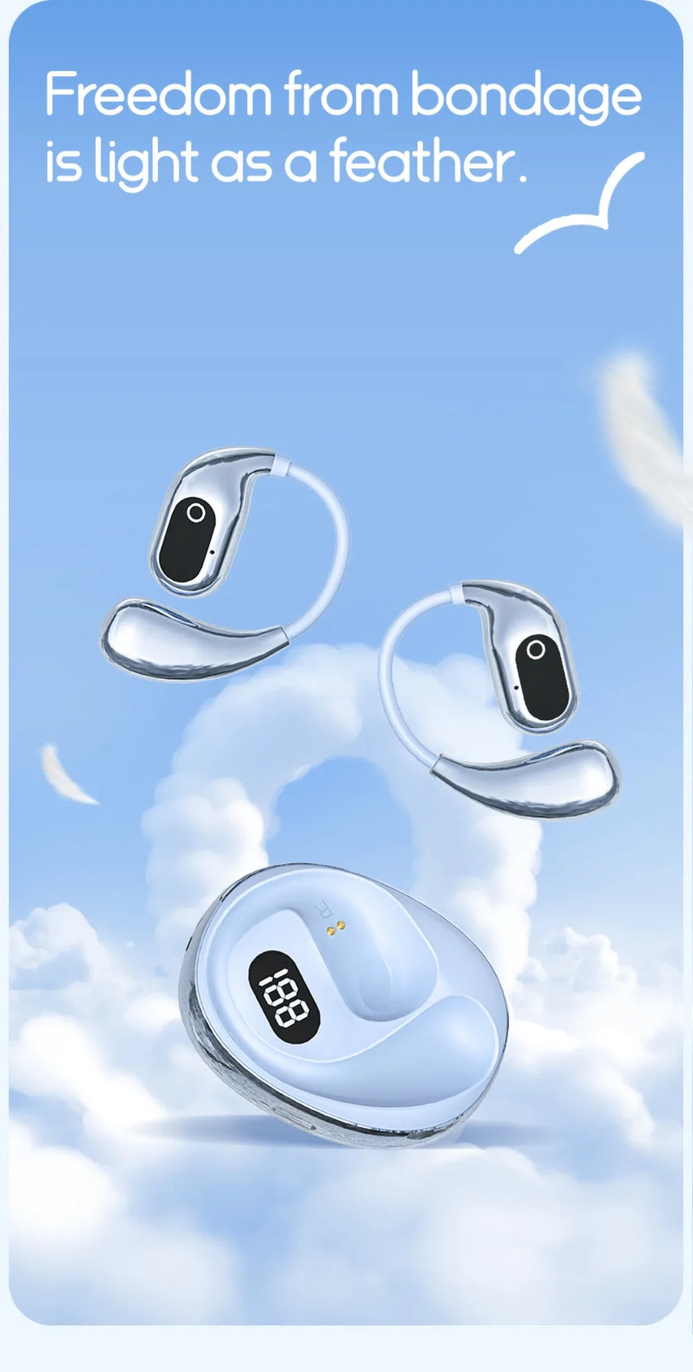 Ai Translation Bluetooth Headset 144 Languages Ai Two-Way Real Time Translators Earphone for ENC Business Wireless Headphones