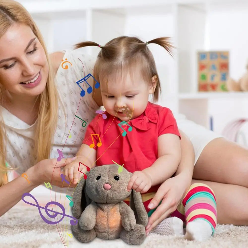 Breathing Bunny Plush Doll comforter Peaceful Music toy with Relieve tension and anxiety for baby Bunny Conciliate sleeping time
