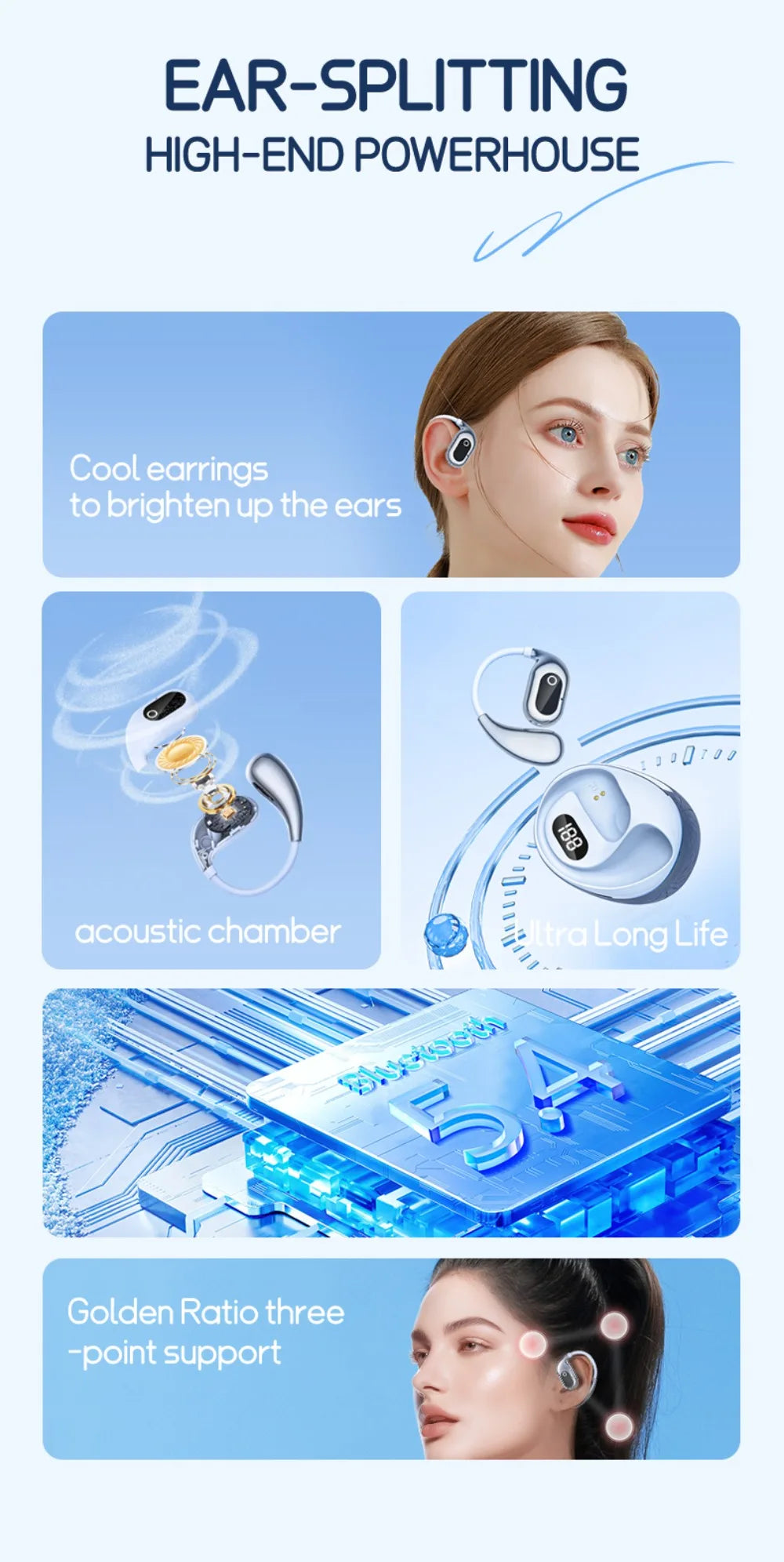 Ai Translation Bluetooth Headset 144 Languages Ai Two-Way Real Time Translators Earphone for ENC Business Wireless Headphones