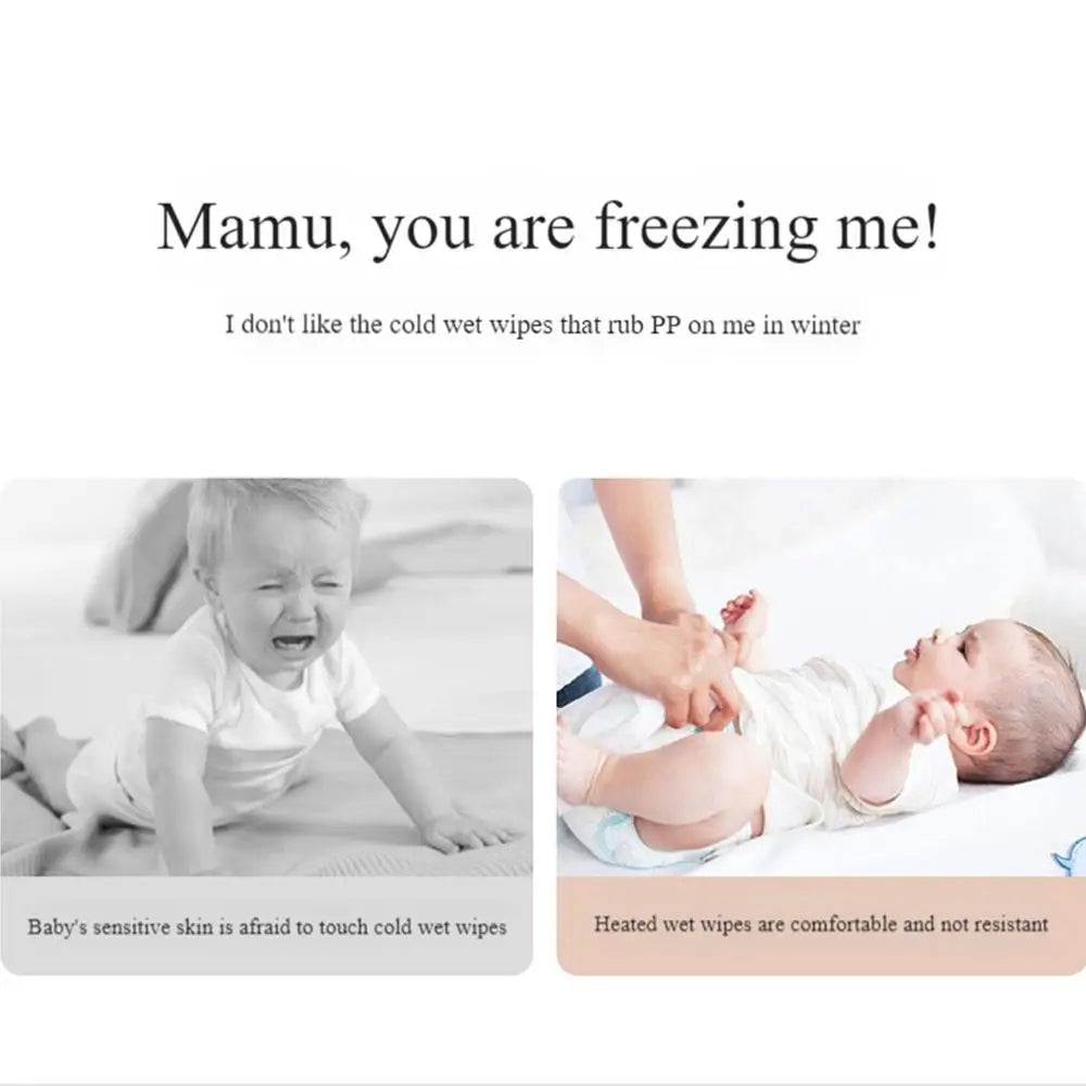 Portable Baby Wipe Warmer LED Digital Display Large Capacity Baby Wet Wipes Dispenser USB Powered Heating Adjustable Temperature