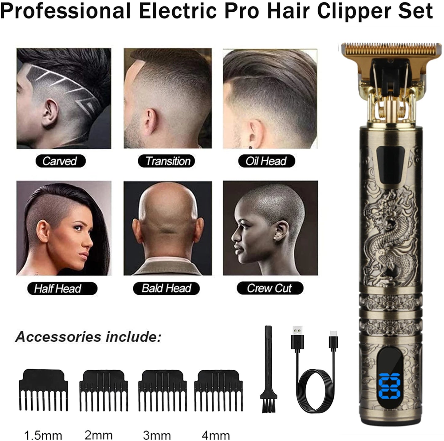 Electric Hairdresser Clipper - Top-Rated Precision Trimmer for Men