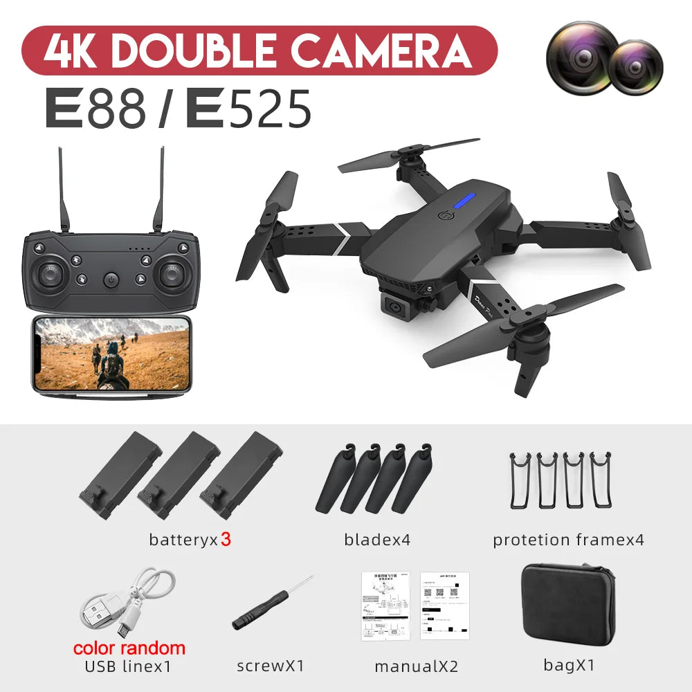 Pro RC Drone 4K Professinal With 3 Battery 1080P