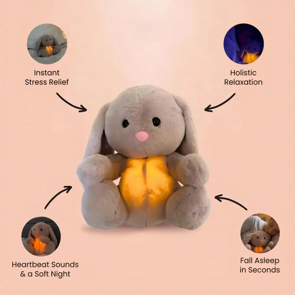 Breathing Bunny Plush Doll comforter Peaceful Music toy with Relieve tension and anxiety for baby Bunny Conciliate sleeping time