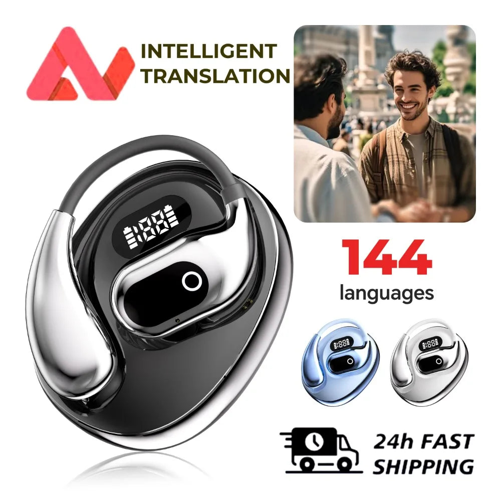 Ai Translation Bluetooth Headset 144 Languages Ai Two-Way Real Time Translators Earphone for ENC Business Wireless Headphones