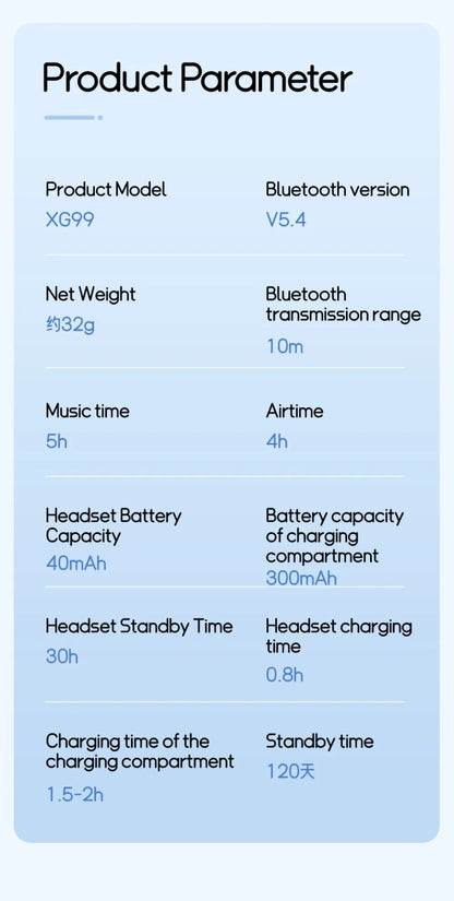 Ai Translation Bluetooth Headset 144 Languages Ai Two-Way Real Time Translators Earphone for ENC Business Wireless Headphones