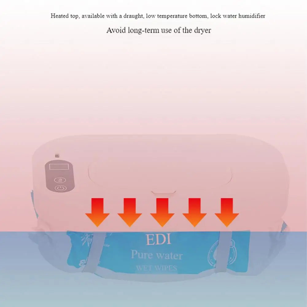 Portable Baby Wipe Warmer LED Digital Display Large Capacity Baby Wet Wipes Dispenser USB Powered Heating Adjustable Temperature