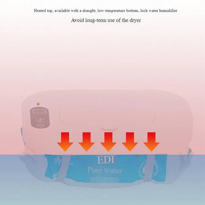 Portable Baby Wipe Warmer LED Digital Display Large Capacity Baby Wet Wipes Dispenser USB Powered Heating Adjustable Temperature