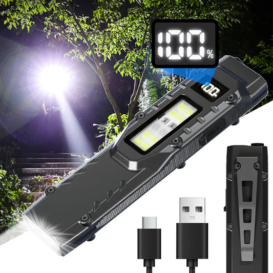 Portable Flashlight, 800 Lumens USB Rechargeable Tactical Flashligh