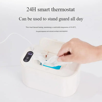Portable Baby Wipe Warmer LED Digital Display Large Capacity Baby Wet Wipes Dispenser USB Powered Heating Adjustable Temperature