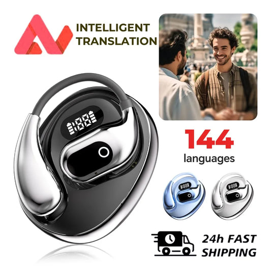 Ai Translation Bluetooth Headset 144 Languages Ai Two-Way Real Time Translators Earphone for ENC Business Wireless Headphones